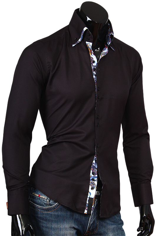 Черная комбинированная рубашка Aleх Dandy