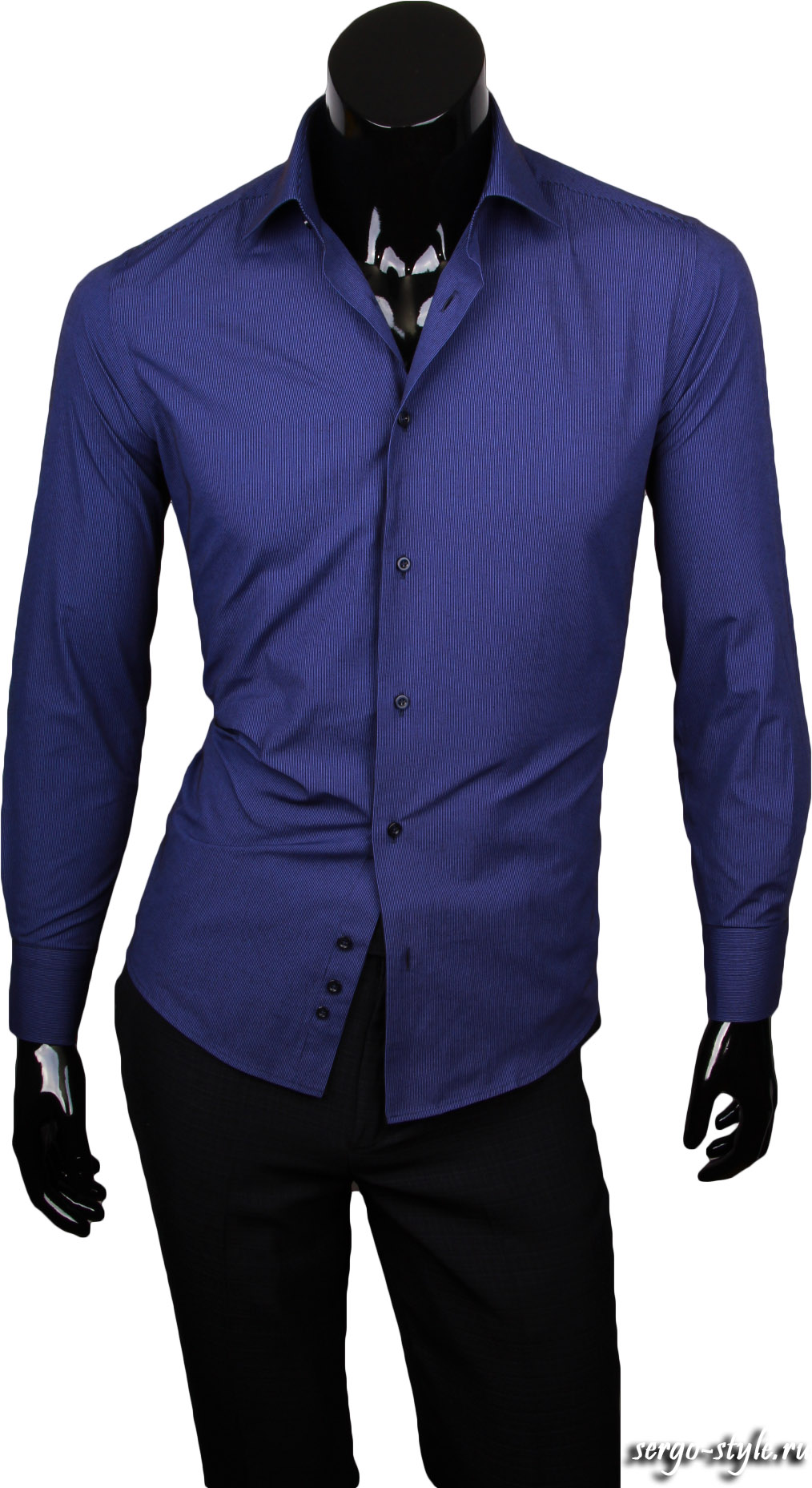 Рубашка Paolo Bertolucci приталенная цвет синий в полоску купить в Москве недорого