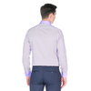 Белая мужская рубашка в полоску с сиреневым комбинированными манжетами и воротником Venturo 22047-03