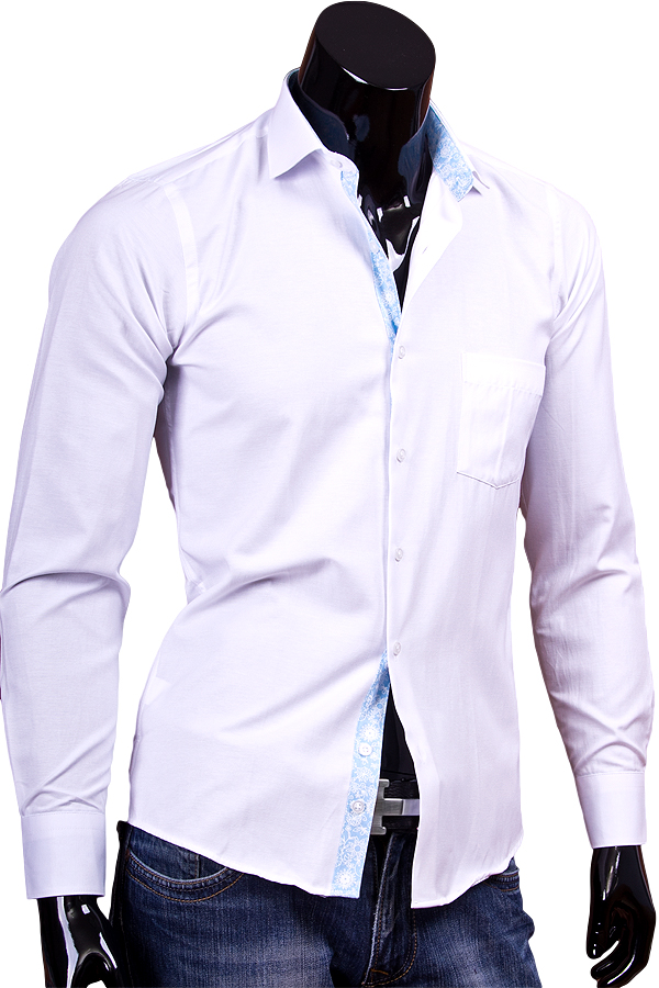 Рубашка Alfredo приталенная цвет белый однотонный купить в Москве недорого