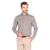 Коричневая приталенная мужская рубашка Louis Fabel 1204-40