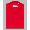 Красная приталенная рубашка с длинными рукавами-4