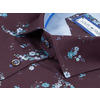 Сине-черная приталенная рубашка в цветочек с длинными рукавами-2