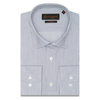 Светло-серая приталенная рубашка в полоску с длинными рукавами-3
