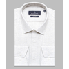Светло-серая приталенная мужская рубашка меланж с длинным рукавом-4