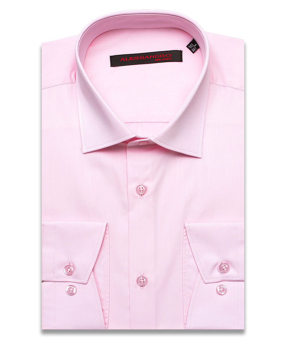 Розовая приталенная мужская рубашка Alessandro Milano Limited Edition 2075-46 с длинными рукавами