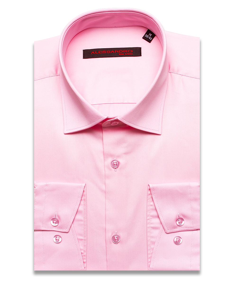 Розовая приталенная мужская рубашка Alessandro Milano Limited Edition 2075-40 с длинными рукавами