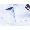 Голубая мужская рубашка в клетку с длинными рукавами-2