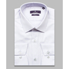 Светло-серая приталенная мужская рубашка с длинным рукавом-4