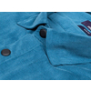 Синяя вельветовая приталенная рубашка с длинными рукавами-2