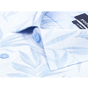 Голубая приталенная рубашка в листьях с коротким рукавом-2