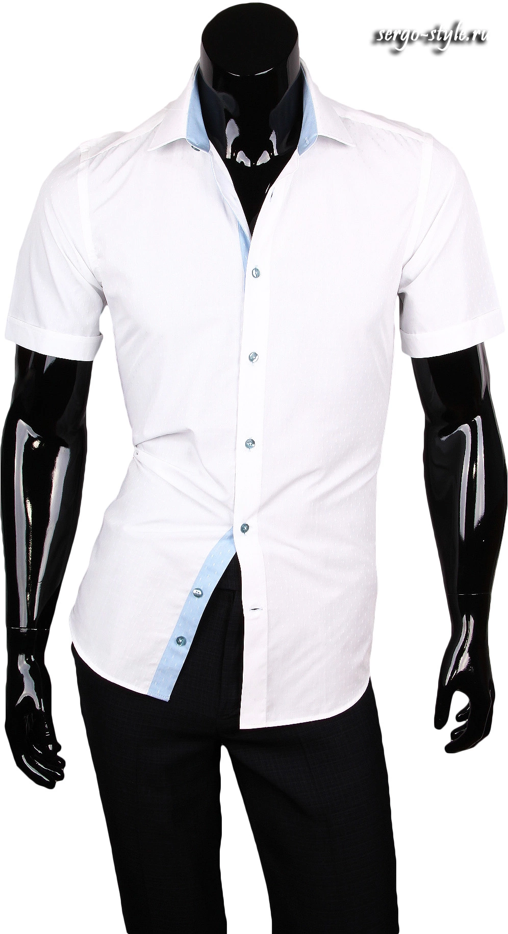 Белая приталенная мужская рубашка