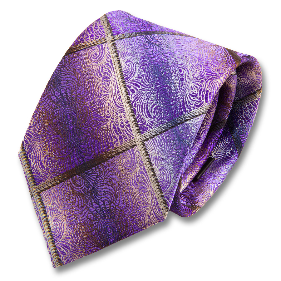 Сиреневый мужской галстук в цветах