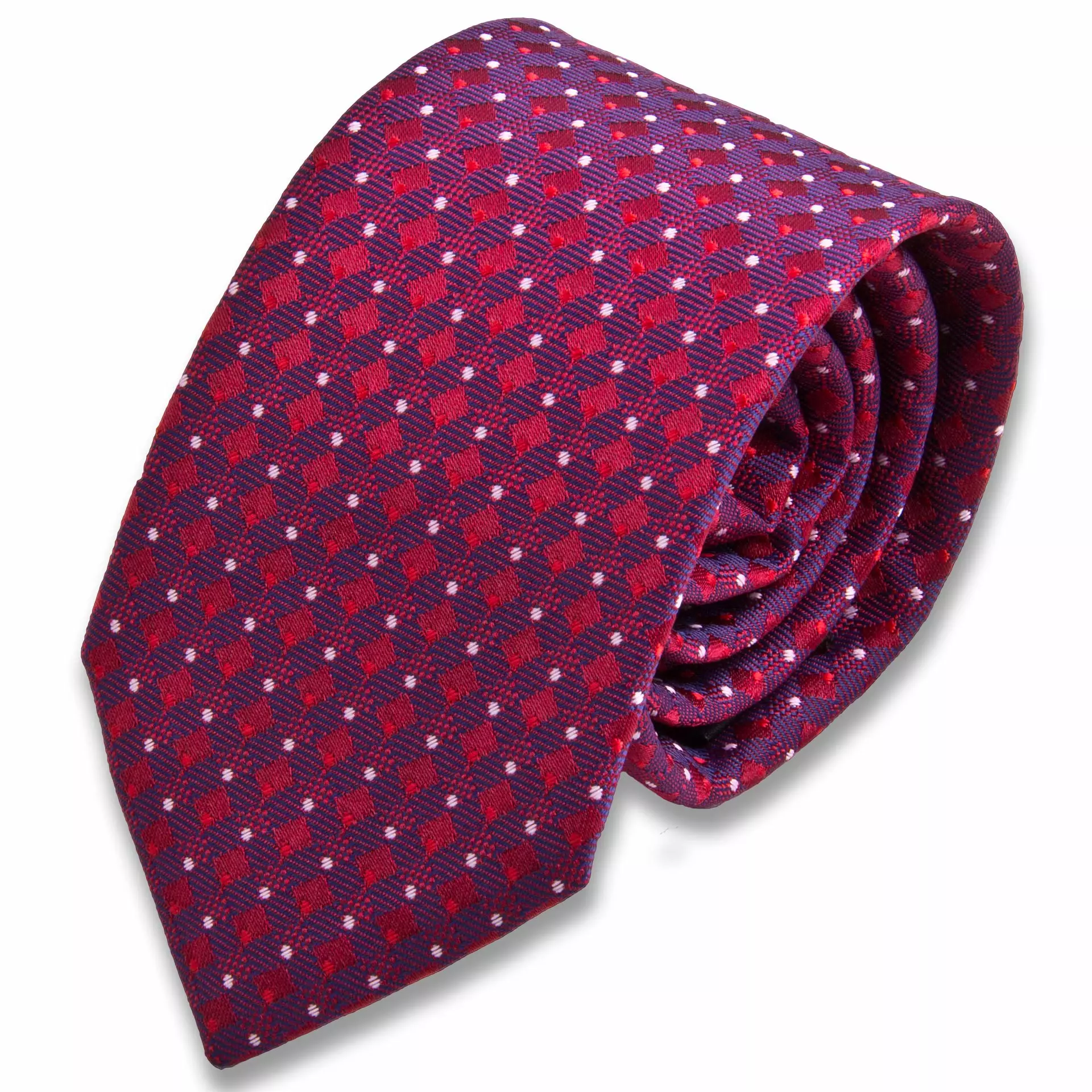 Бордовый мужской галстук в ромбах