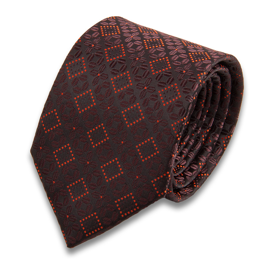 Темно коричневый мужской галстук