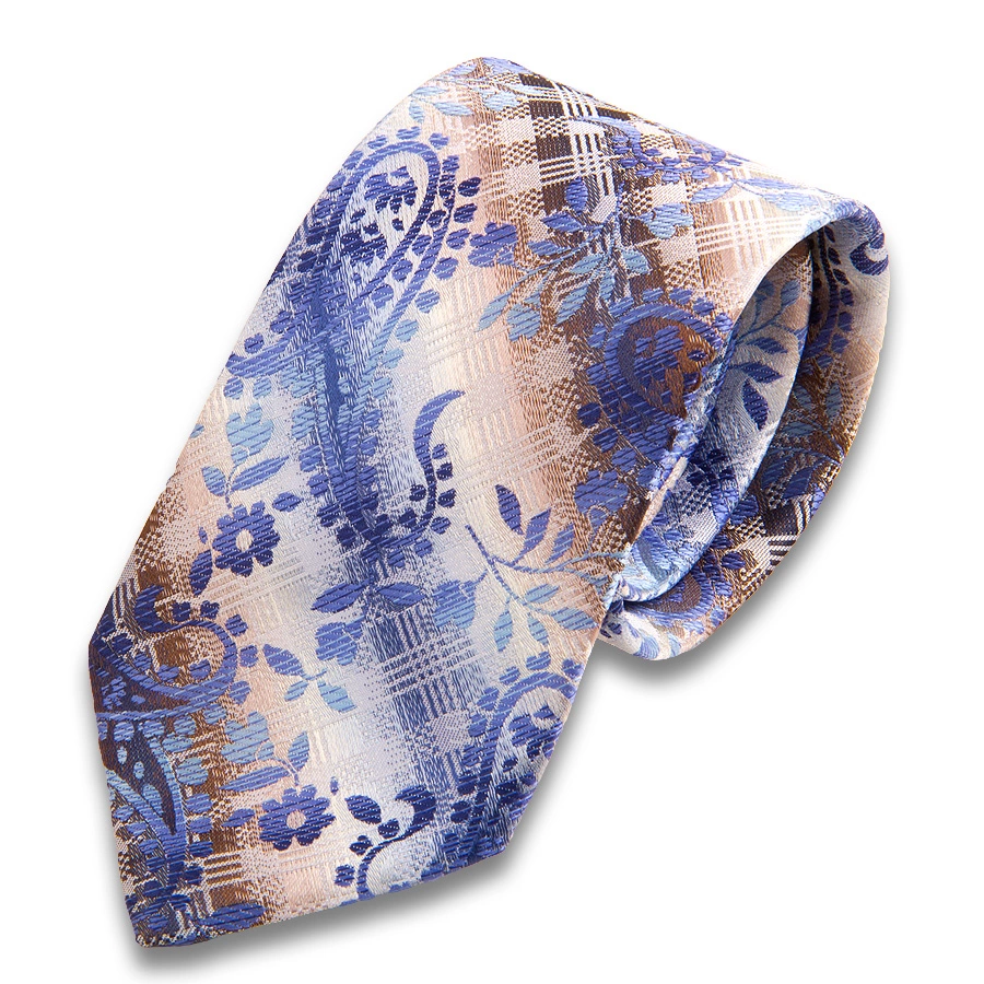 Разноцветный мужской галстук в голубых огурцах