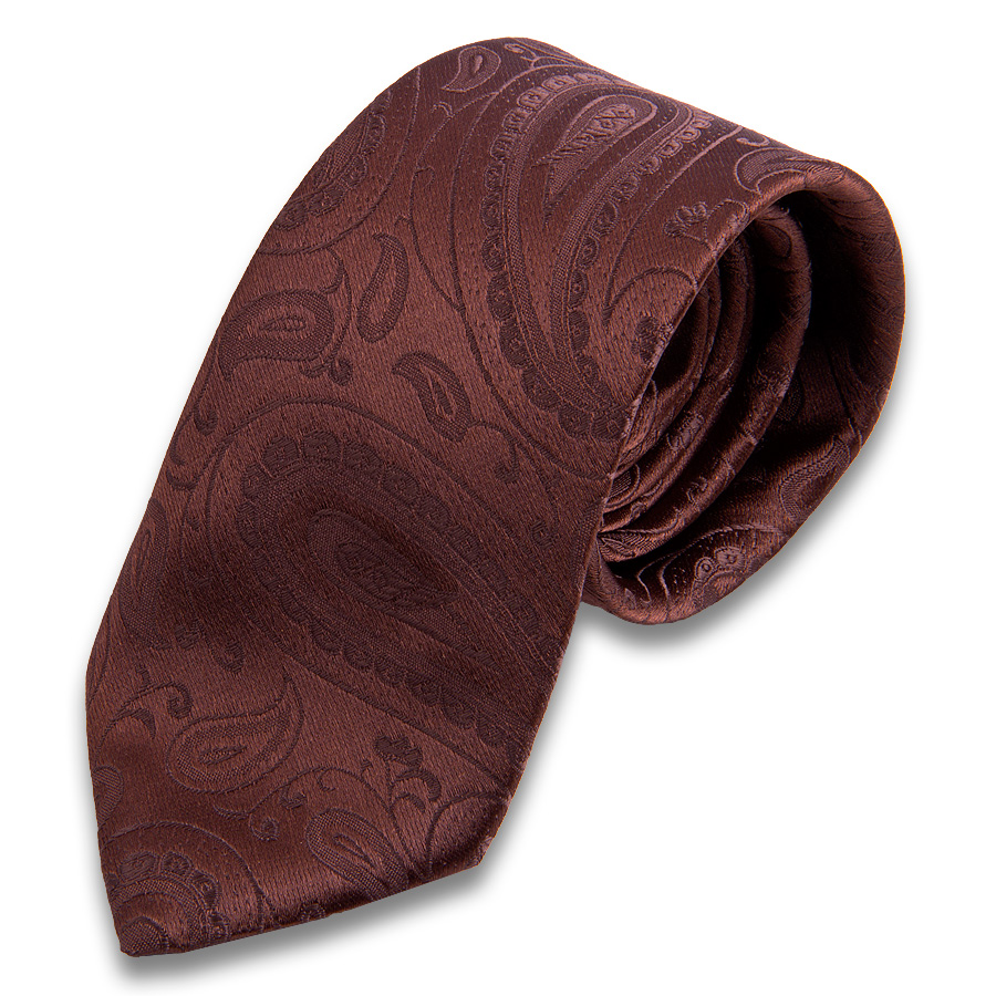 Коричневый мужской галстук в огурцах