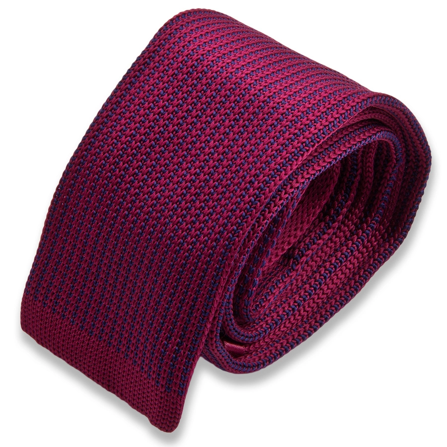 Бордовый вязаный мужской галстук