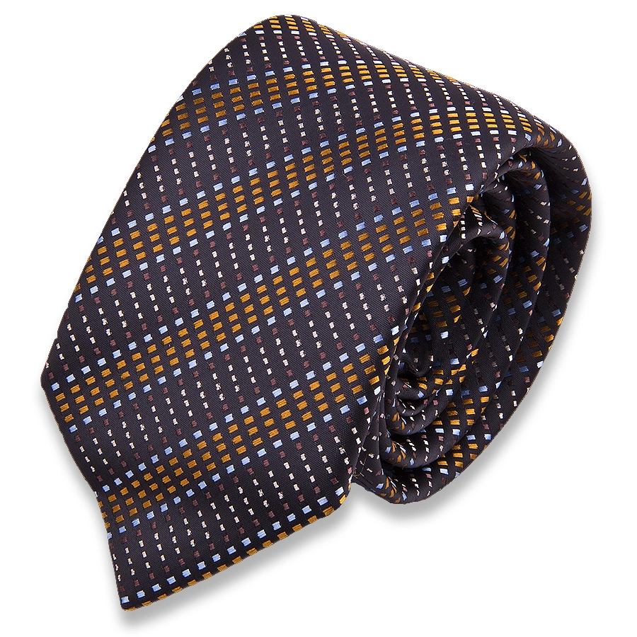Коричневый мужской галстук в полоску