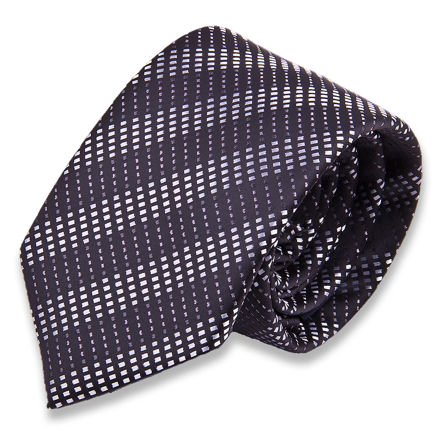 Черный мужской галстук в полоску
