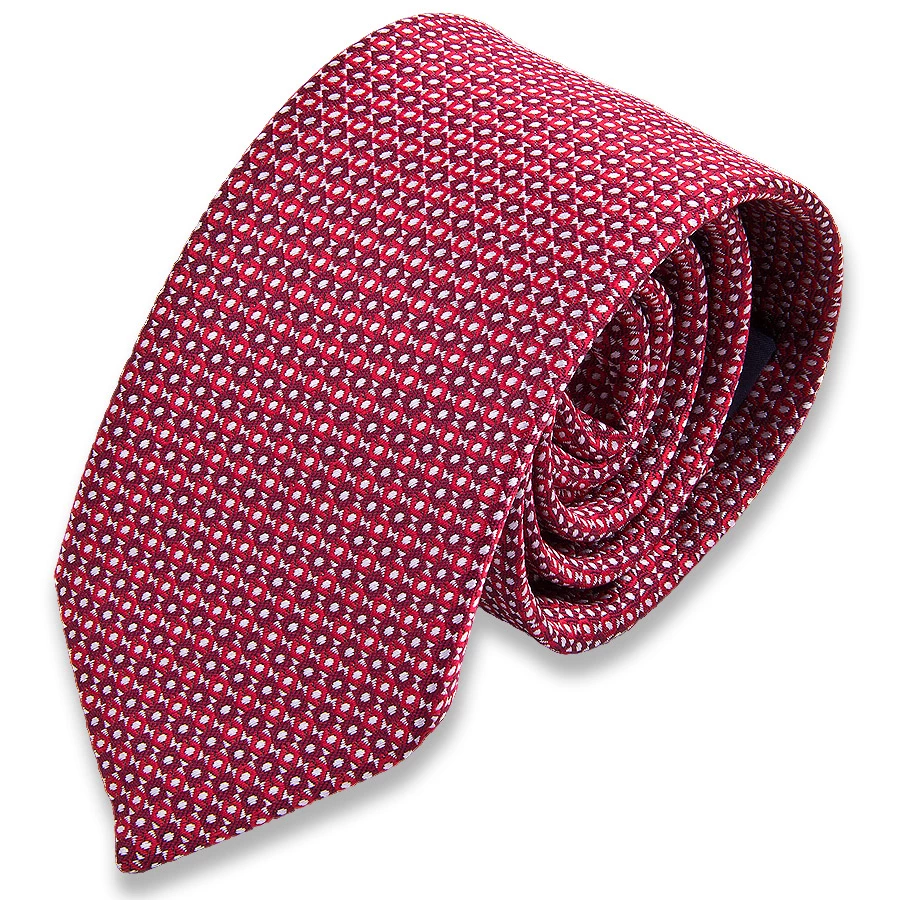 Бордовый мужской галстук в горошек
