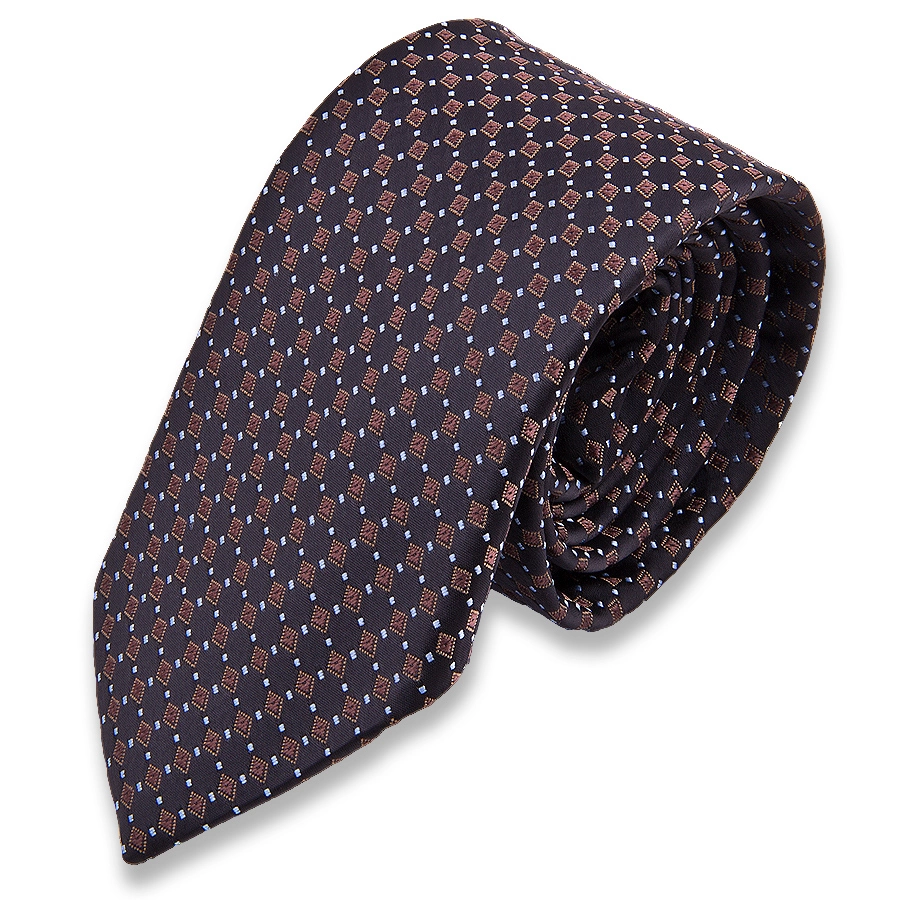 Коричневый мужской галстук в ромбах