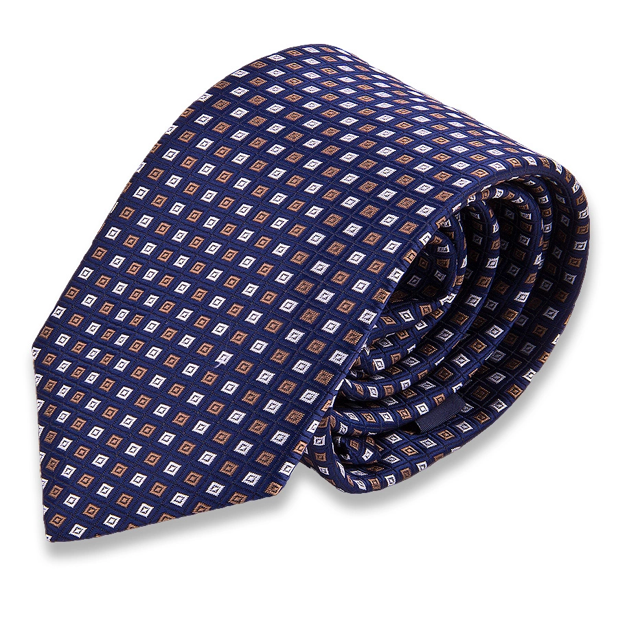 Темно синий мужской галстук в ромбах