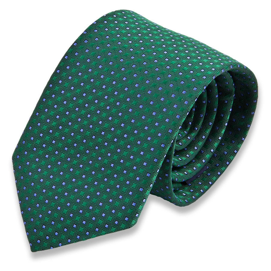 Зеленый мужской галстук в клетку