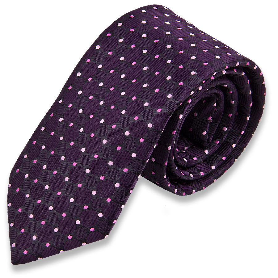 Черный мужской галстук в мелкий горошек