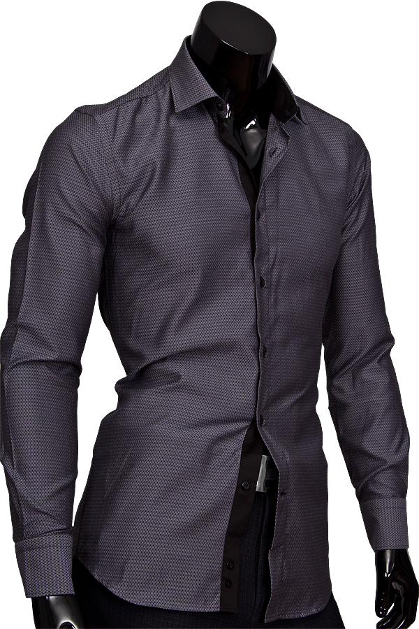 Стильная мужская рубашка серого цвета
