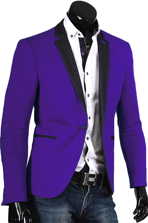 Фиолетовый мужской пиджак под джинсы фото