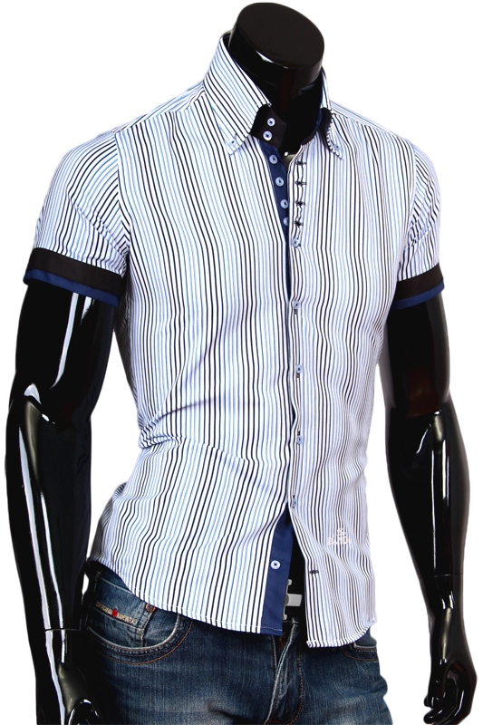 Рубашка Alex Dandy приталенная цвет белый в полоску купить в Москве недорого