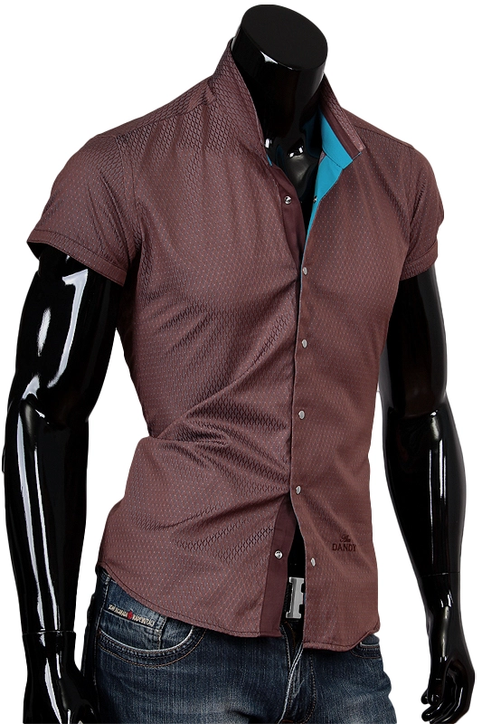 Рубашка Alex Dandy приталенная цвет коричневый в ромбах купить в Москве недорого