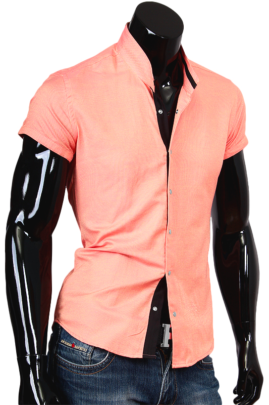 Рубашка Alex Dandy приталенная цвет оранжевый однотонный купить в Москве недорого