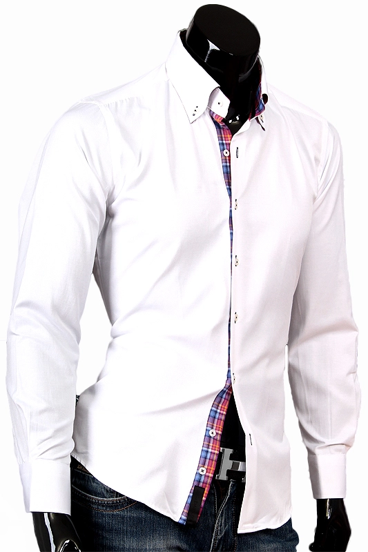 Белая рубашка Aleх Dandy с воротником баттен-даун фото