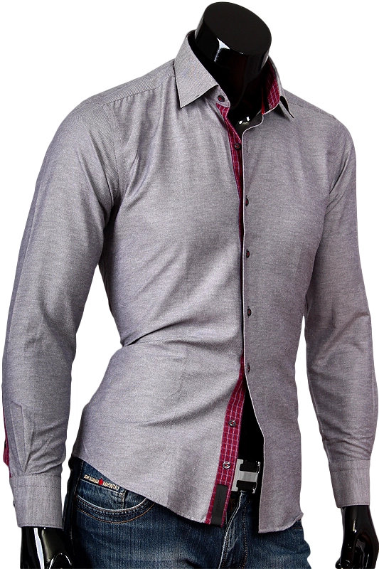 Рубашка Alex Dandy приталенная цвет серый однотонный купить в Москве недорого
