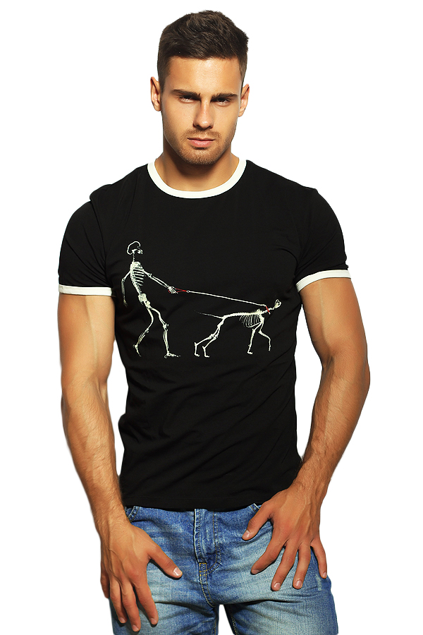 Стильная мужская футболка черного цвета (Собака)