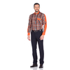 Комбинированная приталенная мужская рубашка Louis Fabel 4521-40 оранжевого цвета