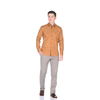Модная приталенная мужская рубашка Louis Fabel 7424-85 горчичного цвета