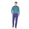 Зеленая приталенная мужская рубашка Louis Fabel 1256-11