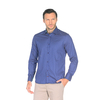 Синяя приталенная мужская рубашка Louis Fabel 2084-84 в огурцах