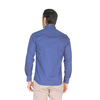 Синяя приталенная мужская рубашка Louis Fabel 2084-84 в огурцах