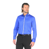 Синяя приталенная мужская рубашка Louis Fabel 1390-00