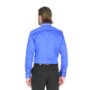 Синяя приталенная мужская рубашка Louis Fabel 1390-00