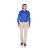 Темно-синяя приталенная мужская рубашка Fitmens 2019-73 в листочках
