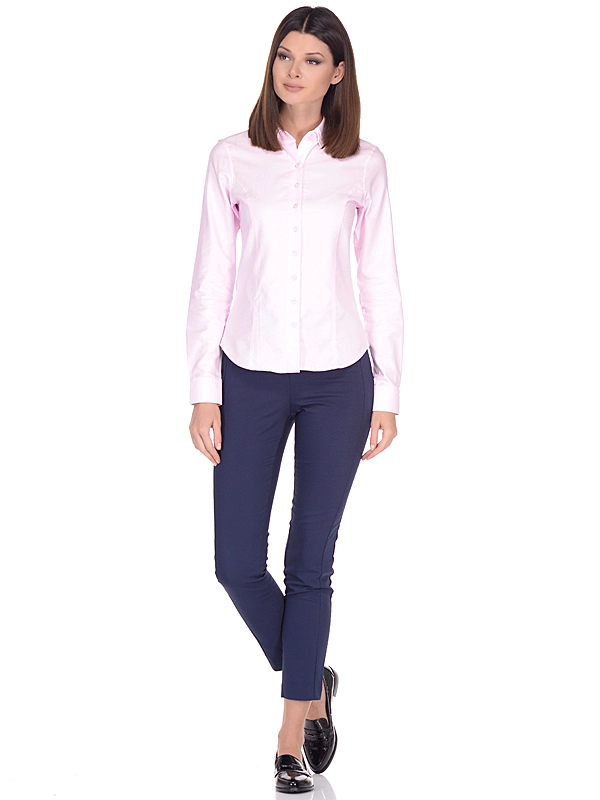Женская рубашка Venturo приталенная цвет розовый однотонный купить в Москве недорого