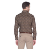 Коричневая приталенная мужская рубашка Louis Fabel 3242-04 в пикселях