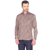 Разноцветная приталенная мужская рубашка Rvvaldi 1301-01 в полоску