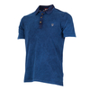 Стильная мужская рубашка поло синего цвета с рисунком