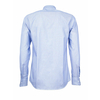 Голубая приталенная рубашка в клетку с длинными рукавами и манжетом под запонки-2